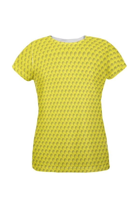 Golf Ball Costume Yellow All Over Womens T-Shirt - Medium