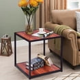 thumbnail image 6 of Gymax 20'' Metal Square Side/End Table Sofa Coffee Tea Stand Bottom W/2 Tier Shelf, 6 of 10