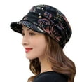 thumbnail image 5 of Yirtree Short Brim Warm Foldable Earflap Women Cap Ethnic Style Floral Print Autumn Winter Hat Daily Clothing, 5 of 8