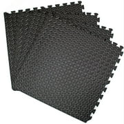 12PCS Interlocking Foam Floor Mat suitable for Gym Outdoor/Indoor Protective Flooring Matting, Black