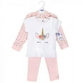 thumbnail image 2 of Little Treasure Baby and Toddler Girl Hoodie, Bodysuit or Tee Top, and Pant Set, Unicorn Toddler, 4 Toddler, 2 of 2