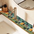 thumbnail image 2 of Yayeee Faucet Mat for Kitchen Sink 30" Diatomite Long Splash Guard Pad, Floral Black Cats Pattern, 2 Pack, 2 of 7