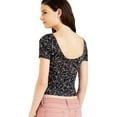 thumbnail image 2 of Aeropostale Womens Floral Bodycon Graphic T-Shirt, Black, Juniors, X-Large, 2 of 2
