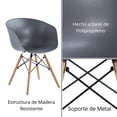 thumbnail image 4 of Set de 4 Sillas FRATELLO MUEBLES Sartré de comedor u oficina color Gris, 4 of 8