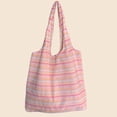 thumbnail image 5 of Livrdious Shoulder Bag for Women Striped Canvas Tote Bag Large Capacity Handbag with Inner Pockets, Lightweight Travel Bag, 5 of 5