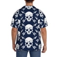 thumbnail image 3 of Fotbe white arrow Skull Camisa Estampada de Manga Corta para Hombre, Casual de Verano, Estilo Playero, Sin Arrugas-Large, 3 of 5