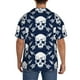 thumbnail image 3 of Fotbe white arrow Skull Camisa Estampada de Manga Corta para Hombre, Casual de Verano, Estilo Playero, Sin Arrugas-Large, 3 of 5