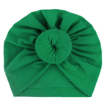 

Hat For Kids Toddler Baby Boys Girls Cap Beanie Solid Cotton Knotted Elastics Turban Hat