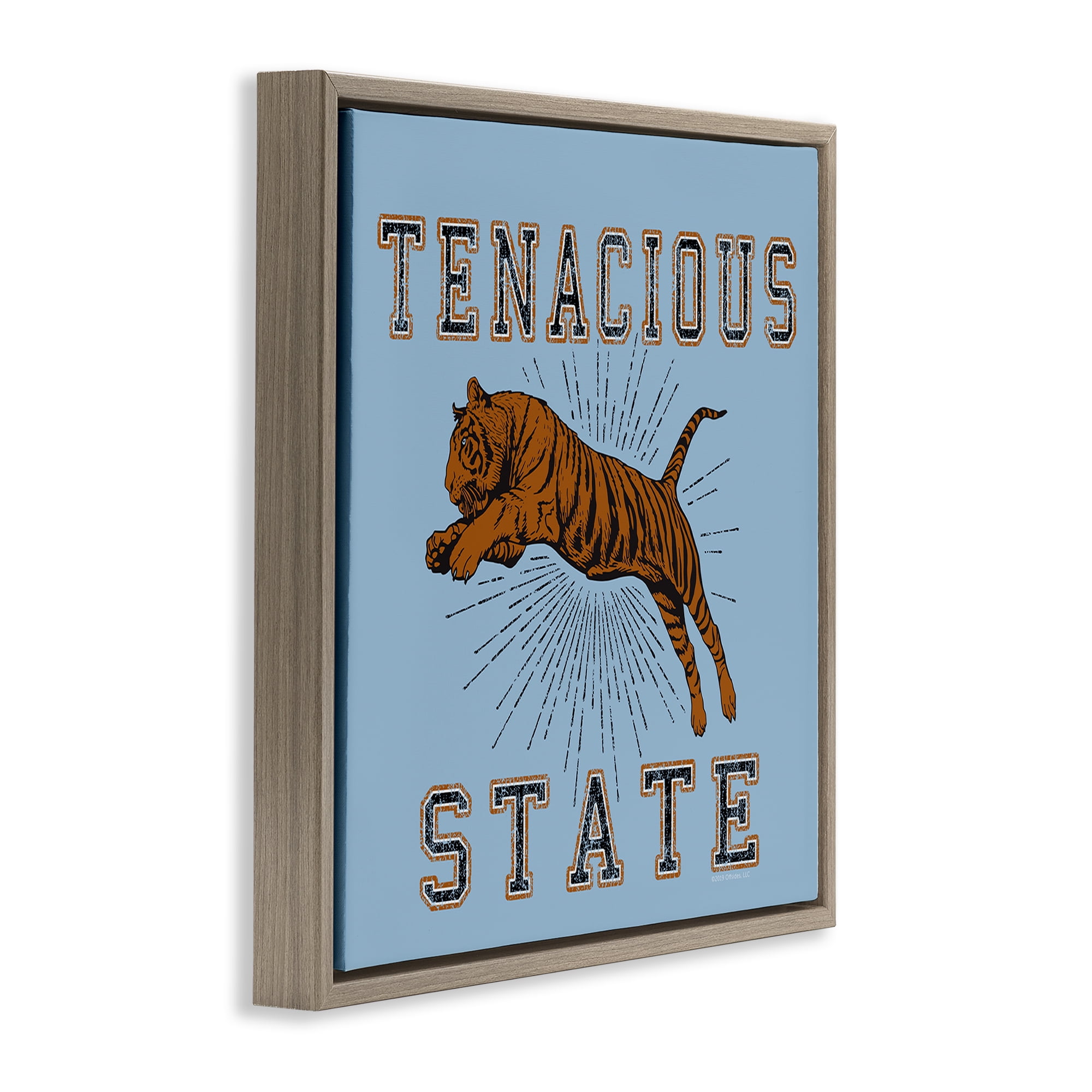 Stupell Industries Tenacious Tiger State Animals Painting Brown Floater Framed Canvas Art Print Wall Art, 25 x 25