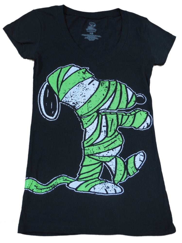 Peanuts Womens Black Snoopy Mummy T 