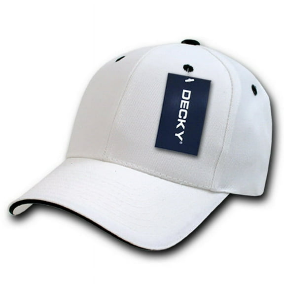 Sandwich Visor Baseball Caps, Wht/Navy