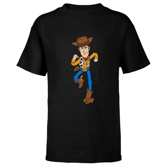 Disney Pixar Toy Story 4 Woody on the Run T-Shirt - Short Sleeve T-Shirt for Kids - Customized-Black