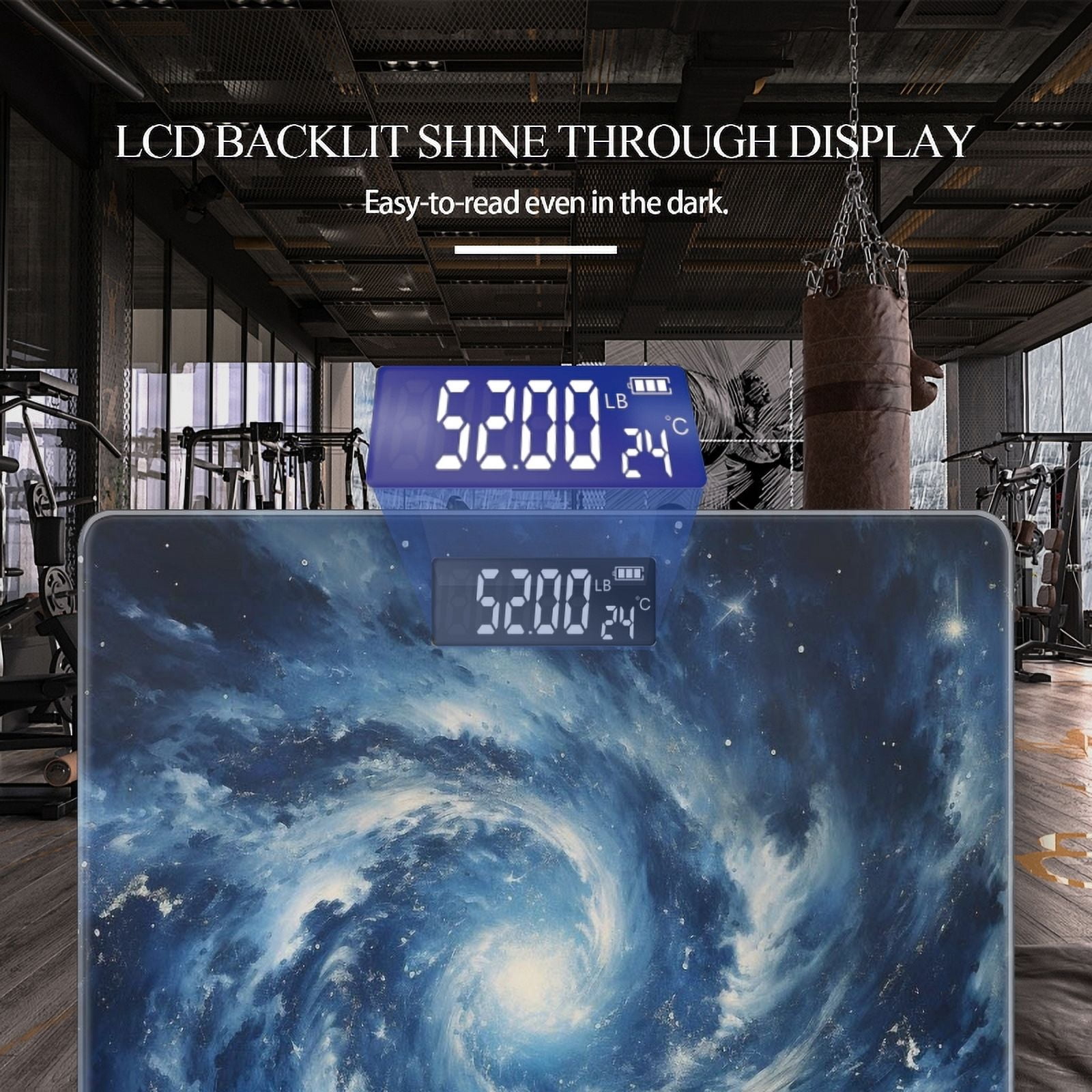 Bathroom Scale, Highly Accurate Digital Body Scale,Precisely Measures Weight up to 400 lbs-Oil Painting Of The Spiral Galaxy In Deep Space