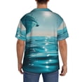 thumbnail image 3 of Yiaed Turquoise Ocean Reflection Print Mens Casual Wrinkle Free Shirts Short Sleeve Button Down Summer Stretch Dress Shirt-XX-Large, 3 of 5