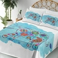 thumbnail image 3 of Ambesonne East Fitted & Top Sheet Set with Shams, Thailand Paisley, Multicolor, 3 of 5