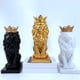 thumbnail image 2 of Estatua abstracta de león con corona para el hogar, la oficina, el bar, la escultura de resina con fe de león masculino, artesanías, adornos de arte animal, decoración - Negro, 2 of 8