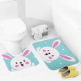 thumbnail image 4 of Cute Bunny Happy Easter Day Bathroom Rugs Set 2 Pieces, Bathroom Set - Quick Drying Bath Mat And U-Shaped Toilet Rug, Water Absorbent Bath Carpet For Bedroom Floor Living Room, Machine Washable, 4 of 6