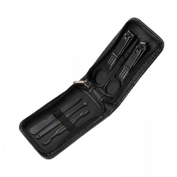Juego de Herramientas de Manicura 6x, Juego de Cortaúñas, Funda de Cuero PU para Personas Mayores, Lima de Uñas Multiusos Resistente, Cortaúñas para O 6 piezas