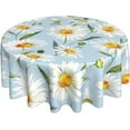 thumbnail image 1 of Daisy Print Tablecloth 60 Inch Round Wrinkle Free Farmhouse Spring Floral Tablecloth Suitable for Kitchen Decorantion/Indoor and Outdoor Dining Table/Party/Picnic, 1 of 6