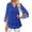 1Blue276, variant on Women T-Shirts Double Layer Thread Mesh Loose Fit Flared Elegant V-Neck 3/4 Sleeve Solid Color Comfortable Stylish Party Tee Shirt