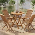 thumbnail image 6 of Demi Bonn 27" Teak Wood Patio Table with Slatted Tabletop and Sturdy X-Shaped Frame, Modern Outdoor Dining Table, Perfect for Small Space, Brown, 6 of 9