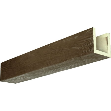 

4 W x 8 H x 18 L 3-Sided (U-beam) Sandblasted Endurathane Faux Wood Ceiling Beam Natural Mahogany
