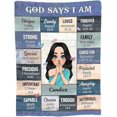 thumbnail image 3 of Personalized Name Blanket-God Says I Am-Customized Blanket Women Personalized Flannel Throw Blankets Gifts for Sister,Yourself, Girlfriend Christmas,Religious Gifts Bible Verse Christian, 3 of 6
