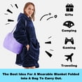 thumbnail image 2 of Arsny Oversized Sherpa Blanket Hoodie for Adult Women Men Teen - Thick Warm Wearable Hooded Sweatshirt Blanket, 2 of 6