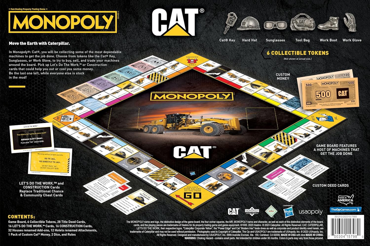 USAopoly Monopoly CAT Caterpillar Classic Board Game, Cardboard
