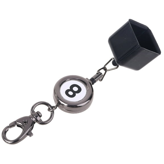 Portable Retractable Billiards Pool Cue Chalk Holder Drawing Keys Chain Keyrings Tool