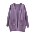 thumbnail image 4 of Girls Duster Sweater, Solid Color Lightweight Long Knit Jacket, Perfect Over Leggings & Dresses for School, Travel & Weekend Wear,Light Purple,120, 4 of 5