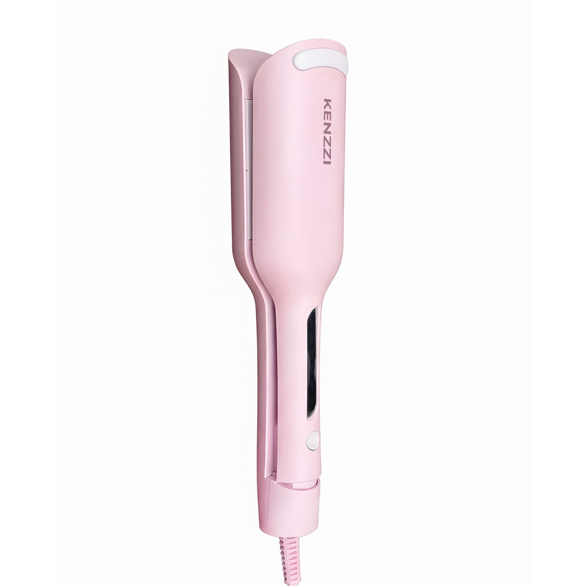 KENZZI Wave Styler 2-Barrel Hair Waver, 1.25 in, 6 Heat Settings, Pink