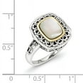 thumbnail image 3 of 14K/Silver Two-Tone Sterling Silver With 14K Antiqued Mop Ring (Size 7) Made In Thailand qtc1162-7, 3 of 3