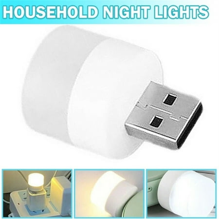 

USB Portable LED Night Light Lamp Mini Tiny Round Laptop Mobile Power Lights