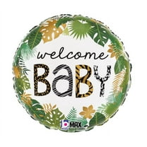 18 inch Jungle Welcome Baby Betallic Foil Mylar Balloon - Party Supplies Decorations