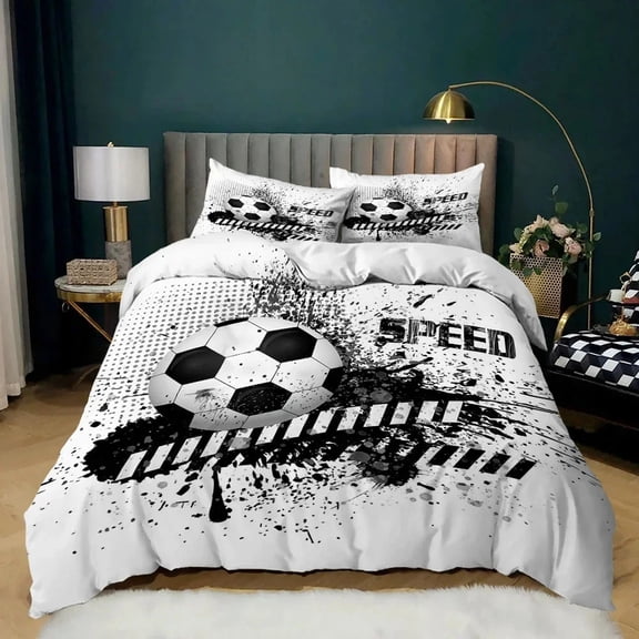 Soccer Duvet Cover Set for Adults 3D Printed Bedding Double and King Bedclothes Luxury Home Textile High Quality 2 PC