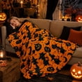 thumbnail image 3 of Halloween Throw Blanket Soft Flannel Fleece,Pumpkin Ghost Haunted House Print Seasonal Fall Home Decor Throw for Sofa Couch Bed Indoor Holiday Party ,All Ages Birthday Gift Halloween Decorations, 3 of 3