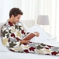 thumbnail image 6 of Susaid colorful Maple Print Men's Long Sleeve Pajama Set, Two-Piece Button-Down Loungewear PJs Set, Comfortable Sleepwear for Relaxation-X-Large, 6 of 7
