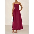 thumbnail image 3 of Vestido largo PRETTYGARDEN para mujer, estampado de verano 2025, rojo vino, 3 of 9