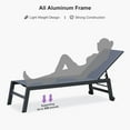 thumbnail image 6 of PURPLE LEAF Oversize Outdoor Chaise Lounge Set of 3， Dark Grey Aluminum Lounge Adjustable Chairs with Wheels and Table for Patio Deck Pool Yard,Dark Grey, 6 of 10
