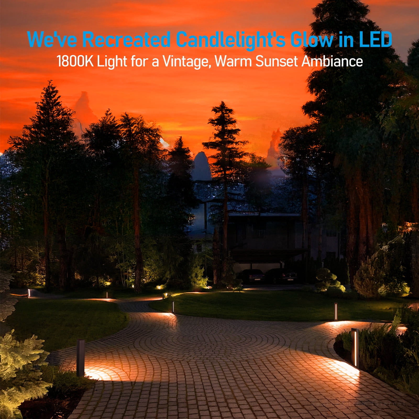8 Pack 5CCT Low Voltage LED Path Lights, 7W Die-Cast Aluminum Landscape Lighting for Yard & Walkway, IP65 Waterproof, 1800K/2700K/3000K/4000K/5000K, ETL Listed, Oil Rubbed Bronze