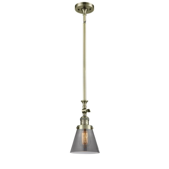 Innovations 1-LT LED Small Cone 6" Mini Pendant - Antique Brass - 206-AB-G63-LED
