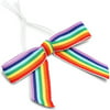 Bright Creations 3" Rainbow Satin Bow Twist Ties with Clear Twist Ties for Treat Bags and Gift Package, 100 Pack