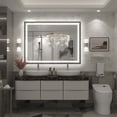 thumbnail image 2 of GODCHAR LED Bathroom Mirror Rectangular Anti-Fog Modern Style Mirror in Tempered Glass Black Frame 48x36 inch, 2 of 10