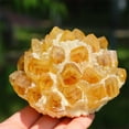 thumbnail image 5 of 1pc Natural Brazilian Citrine Crystal Cluster (400-600g)｜Wealth-Attracting & Energy Cleansing Stone｜Raw Mineral Geode with Wood Base, 5 of 9