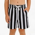 thumbnail image 2 of RMGVDSD Classic Shorts for Boys Striped Elastics Waist Casual Shorts Sportswear Lightweight Athletic Bottoms Summer Pull on Shorts 2-3 Years, 2 of 4
