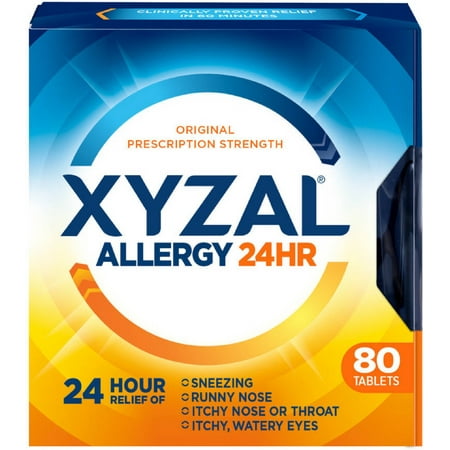Xyzal 24 Hour Allergy Relief Tablets 80 ea (Pack of 2)