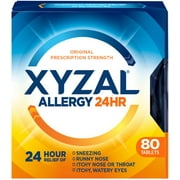 Xyzal 24 Hour Allergy Relief Tablets 80 ea (Pack of 2)