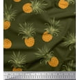 thumbnail image 1 of Soimoi Green Poly Georgette Fabric Pine Fruits Decor Fabric Printed Yard 52 Inch Wide, 1 of 3