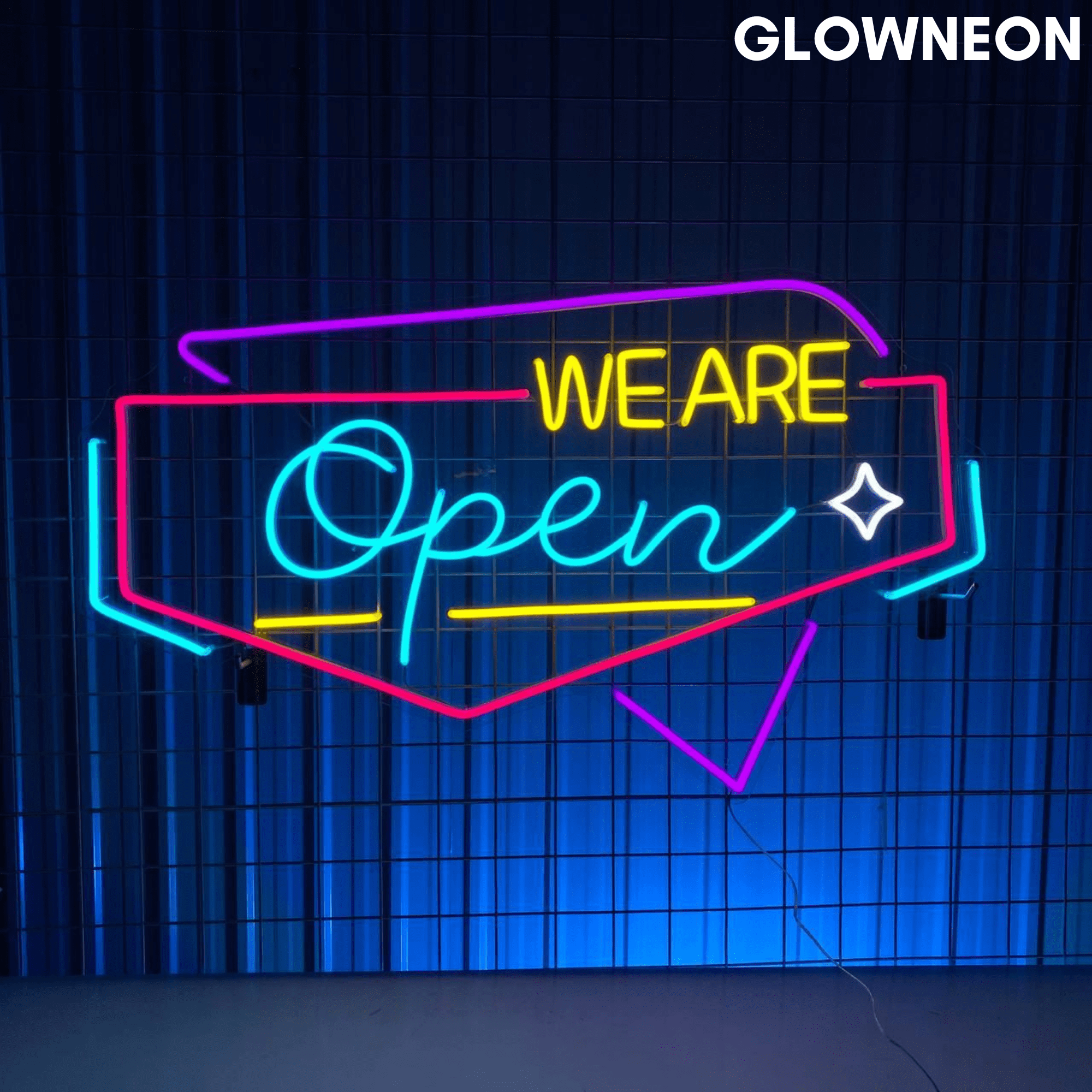 Glowneon We Are Open Neon Sign, Grand Opening Welcome Shop Led Light
